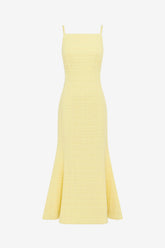 Regina Tweed Midi Dress - Sorbet Yellow