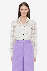 Sabrina Lace Shirt - Snow