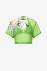 Indie Sleeve Top - Lily Print in Parakeet