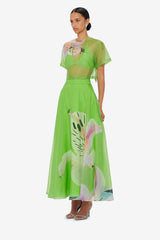 Indie Sleeve Top - Lily Print in Parakeet