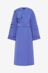 Celestine Appliqué Wool Coat - Moonlight