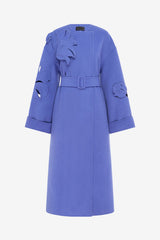 Celestine Appliqué Wool Coat - Moonlight