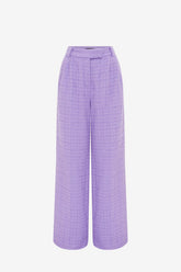 Elisha Tweed Wide Leg Pants - Violet