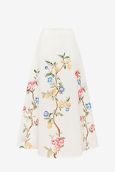 Clara Maxi Skirt - Lemon Vine Print in Snow