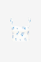 Lexi Top - Ditsy Floral Print in Snow