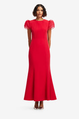 Sofia Puff Sleeve Maxi Dress - Vermilion
