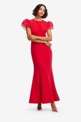 Sofia Puff Sleeve Maxi Dress - Vermilion