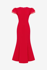 Sofia Puff Sleeve Maxi Dress - Vermilion