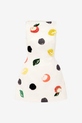 Ali Embellished Boat Neck Mini Dress - Citrus Spots