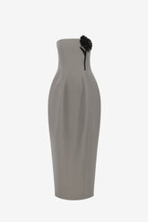 Jessica Cocoon Bustier Maxi Dress - Steel