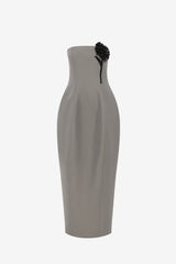 Jessica Cocoon Bustier Maxi Dress - Steel