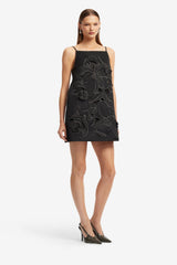 Leia Appliqué Mini Dress - Ebony