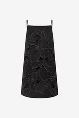 Leia Appliqué Mini Dress - Ebony