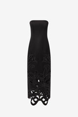 Rayna Appliqué Bustier Maxi Dress - Lily in Ebony