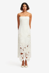 Rayna Appliqué Bustier Maxi Dress - Lily in Snow