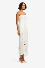 Rayna Appliqué Bustier Maxi Dress - Lily in Snow
