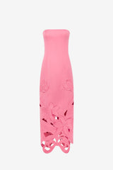 Rayna Appliqué Bustier Maxi Dress - Lily in Fuchsia