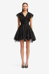 Isla Appliqué Mini Dress - Ebony