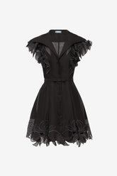 Isla Appliqué Mini Dress - Ebony