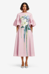 Everly Midi Dress - Bouquet Print in Pastel Pink