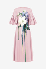 Everly Midi Dress - Bouquet Print in Pastel Pink