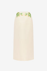Quinn Embellished Wool Midi Skirt - Wildflower