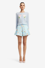 Abby Shorts - Ditsy Floral Print in Blue