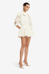 Abby Appliqué Shorts - Snow