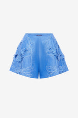 Abby Appliqué Shorts - Azure