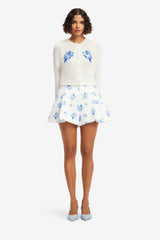 Abby Shorts - Ditsy Floral Print in Snow