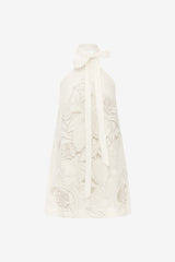 Lola Appliqué Halterneck Mini Dress - Snow