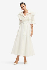 Anya Petal Midi Dress - Snow