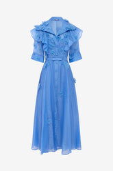 Anya Petal Midi Dress - Azure