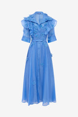 Anya Petal Midi Dress - Azure