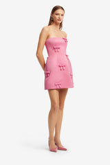 Roselle Bow Mini Dress - Fuchsia