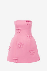 Roselle Bow Mini Dress - Fuchsia