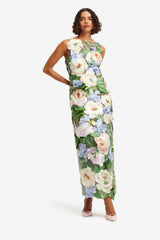 Fleur Floral Hand-Embroidered Backless Maxi Dress - Blossom