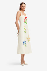 Beatrice Embellished Wool Midi Dress - Wildflower