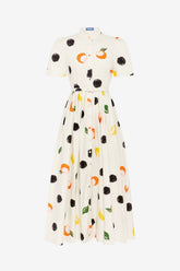 Bianca Short Sleeve Midi Dress - Citrus Spots
