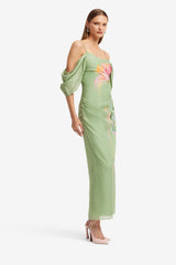 Angeline Maxi Dress - Tulip Print in Green
