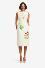 Eleanor Embellished Wool Midi Dress - Wildflower