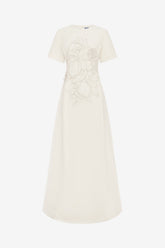 Alice Appliqué Short Sleeve Maxi Dress - Snow