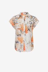 Catarina Blouse - Hydrangea Print in Vanilla