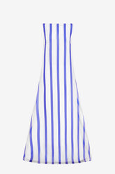 Yumei Striped Open Back Gown - Navy