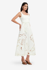 Serafina Palm Maxi Dress - Vanilla