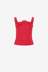 Isadora Appliqué Top - Scarlet