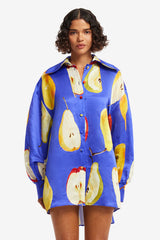 Kathleen Linen Blouse - Pear Print