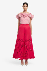 Theodora Palm Pants - Scarlet