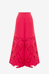Theodora Palm Pants - Scarlet