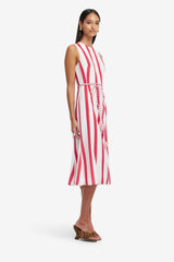 Olive Striped Midi Dress - Scarlet